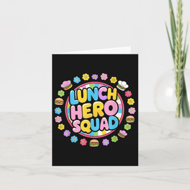 Tarjeta Preppy De Vuelta Al Colegio Lunch Lady Squad Lunch (Anverso)