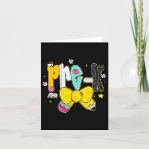 Tarjeta Preppy De Vuelta Al Colegio Pre-k Lindo Coquette L