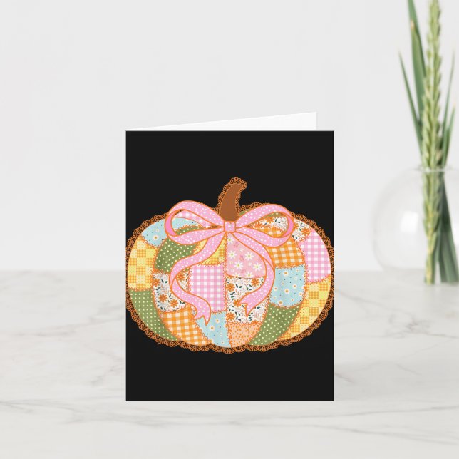 Tarjeta Preppy Floral Patchwork Pumpkin Coquette Encaje Ot (Anverso)