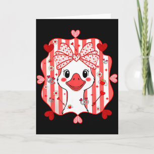 Tarjeta Preppy Girly Silly Gooses Amante de Pato Parejas V