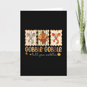 Tarjeta Preppy Gobble Till You Wobble Pavo Coqueta Que