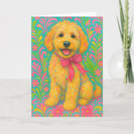Tarjeta Preppy Golden Doodle