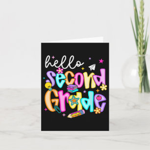 Tarjeta Preppy Hello De 2º Grado De Vuelta A Los Maestros 