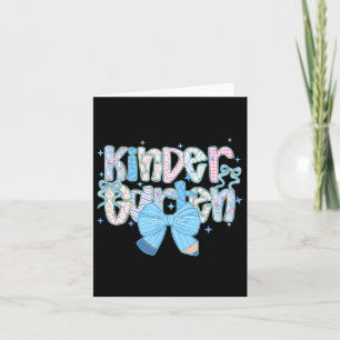 Tarjeta Preppy Kinder Garten vuelve a la escuela profesora