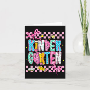 Tarjeta Preppy Kindergarten de vuelta a la escuela 1er gra