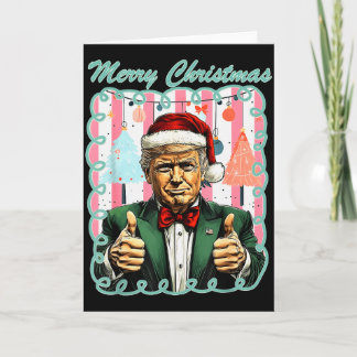 Tarjeta Preppy Merry Christmas Trump 2025 Xmas Make Xmas G