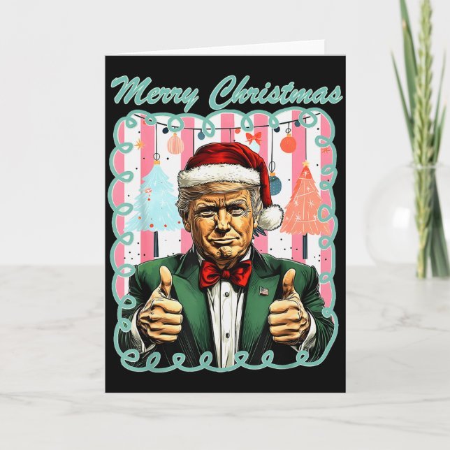 Tarjeta Preppy Merry Christmas Trump 2025 Xmas Make Xmas G (Anverso)