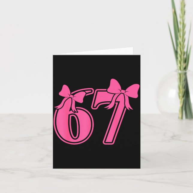 Tarjeta Preppy Nk Coquette Bow Lace 67 Six Seven Meme Wome (Anverso)