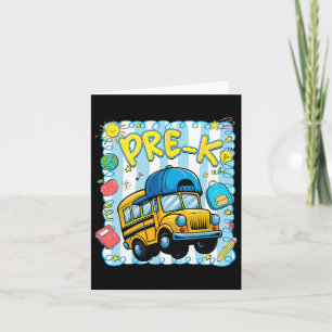 Tarjeta Preppy Pre-k De Vuelta Al Cole Funnny Autobús Esco