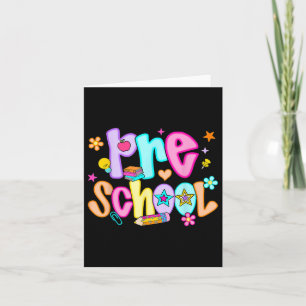 Tarjeta Preppy Preescolar Feliz Primer Día del Profesor Es