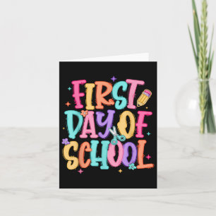 Tarjeta Preppy Primer Día De La Escuela Chicas Niños De Ma