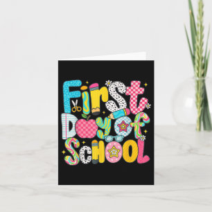 Tarjeta Preppy Primer Día De La Escuela De Vuelta Al Profe
