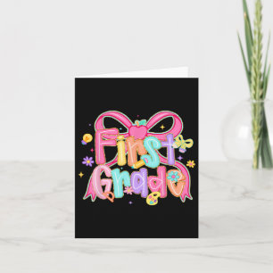 Tarjeta Preppy Primer Grado De Vuelta Al Colegio Coquette 