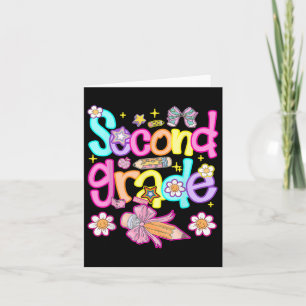Tarjeta Preppy Segundo Grado De Vuelta A La Escuela Segund