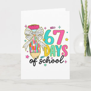Tarjeta Preppy Sobreviví 67 Días De Colegio Lápiz Coqueto