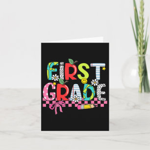 Tarjeta Preppy Suministros De Primer Grado Feliz Último Dí