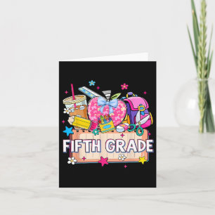 Tarjeta Preppy Suministros De Quinto Grado Feliz Último Dí
