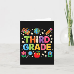 Tarjeta Preppy Tercer Grado De Vuelta A La Escuela De Terc