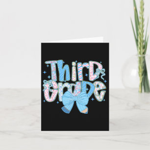 Tarjeta Preppy Tercer Grado De Vuelta A Maestros De Flores