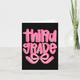 Tarjeta Preppy Tercer Grado De Vuelta Al Colegio Coquette 