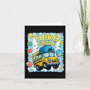 Tarjeta Preppy Tercer Grado Regreso A La Escuela Divertido