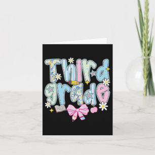 Tarjeta Preppy Volver A La Escuela Rosa Coquette Floral Li