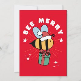 TARJETA PRESENTE DE FUNNY BEE MERRY NAVIDAD
