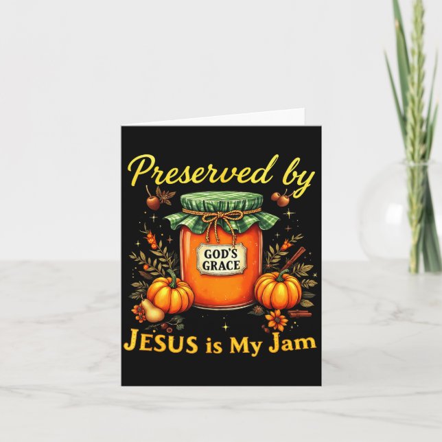 Tarjeta Preserved By God’s Grace Jesus Jam Strawberry Cute (Anverso)