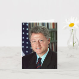 Tarjeta Presidente Bill Clinton Foto Oficial Cumpleaños SM