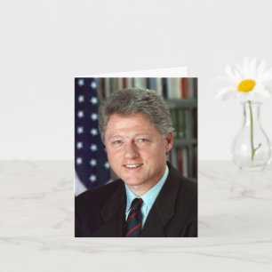 Tarjeta Presidente Bill Clinton Foto Oficial Cumpleaños SM