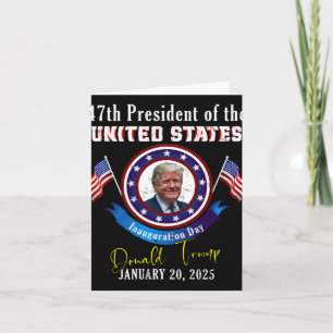 Tarjeta Presidente Donald Trump inaugura el día 2025