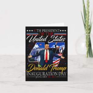 Tarjeta Presidente Donald Trump Inauguración Día 2025 47