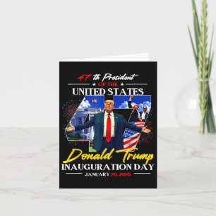 Tarjeta Presidente Donald Trump Inauguración Día 2025 47