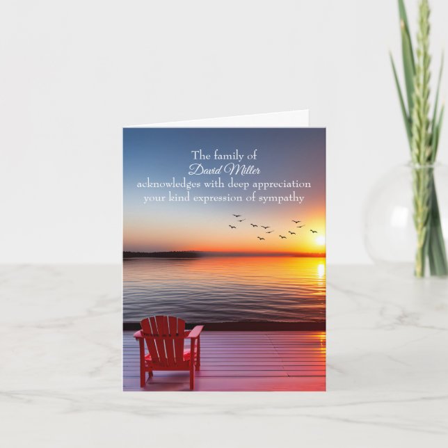 Tarjeta Presidente en Lake Dock por solidaridad gracias (Anverso)