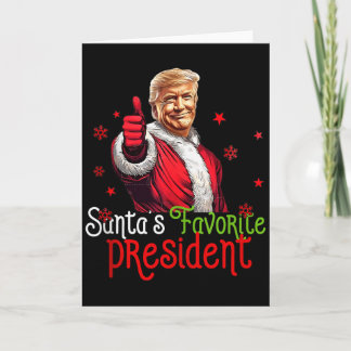 Tarjeta Presidente favorito de Santa Divertido Santa Trump