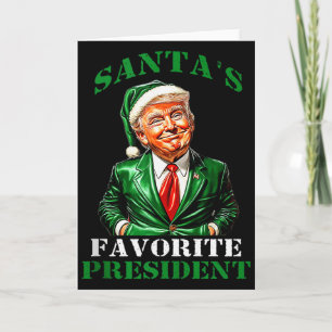 Tarjeta Presidente favorito de Santa gracioso Santa Trump