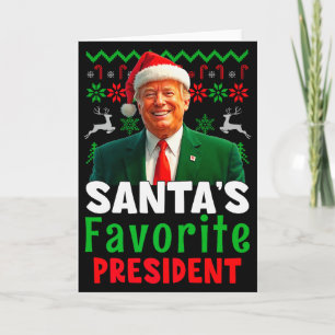 Tarjeta Presidente favorito de Santa Santa Trump Xmas Navi