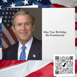Tarjeta Presidente George W Bush Retrato Oficial Cumpleaño