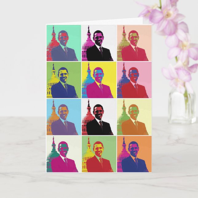 Tarjeta Presidente Obama Cumpleaños Presidencial de Arte P (Orquídea)