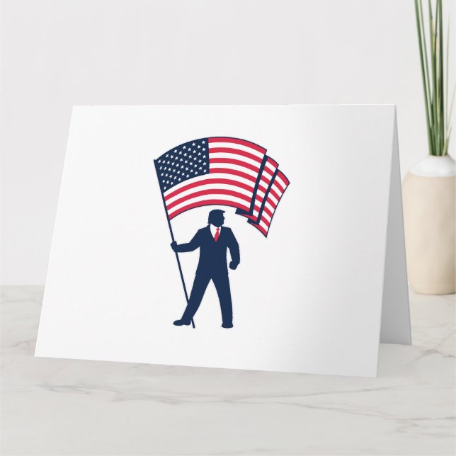 Tarjeta Presidente Trump con la bandera de Estados Unidos (Anverso)