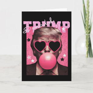 Tarjeta Presidente Trump Soplando Chicle Divertido Chicle