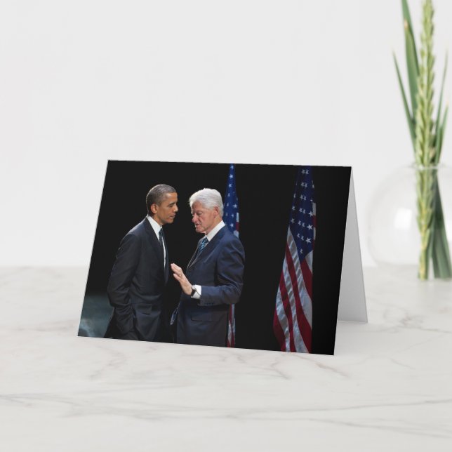 Tarjeta Presidentes Barack Obama y Bill Clinton (Anverso)
