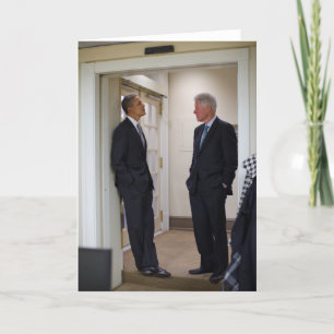 Tarjeta Presidentes Barack Obama y Bill Clinton