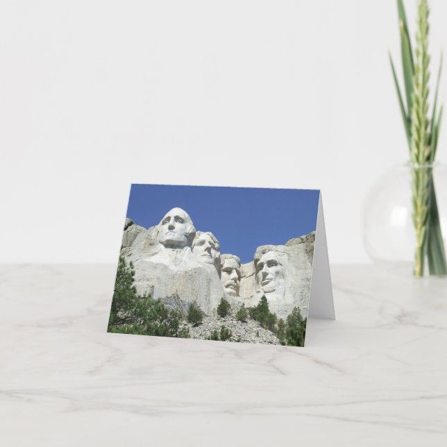 Tarjeta Presidentes esculpidos en rock, Monte Rushmore, SD (Anverso)