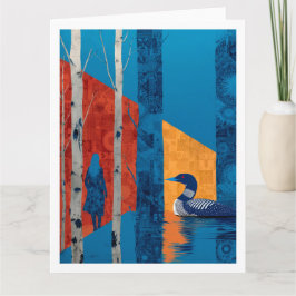 Tarjeta Préstamo en un bosque de abedules, North Woods