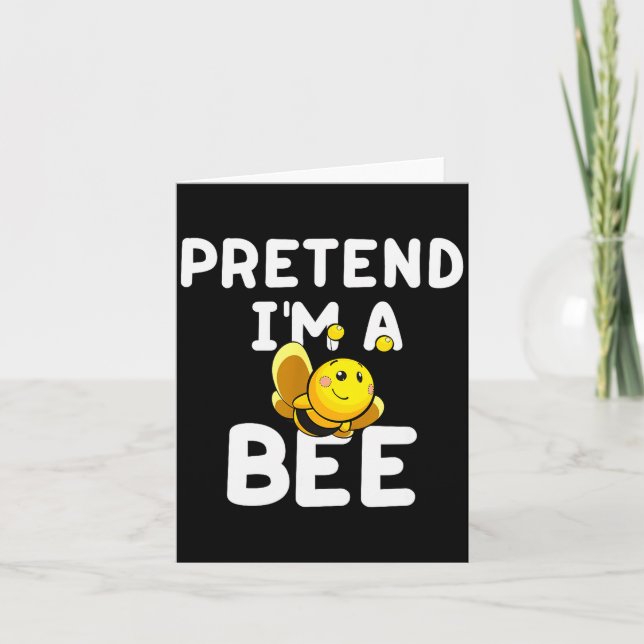 Tarjeta Pretend I'm A Bee Funny Lazy Easy Halloween Costum (Anverso)