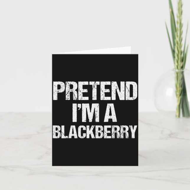 Tarjeta Pretend I'm A Blackberry Funny Lazy Halloween Cost (Anverso)
