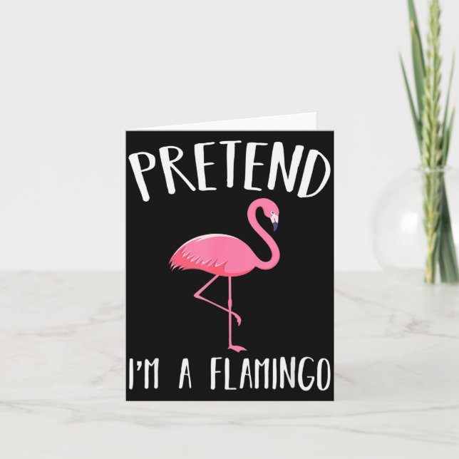Tarjeta Pretend I'm A Nk Flamingo Funny Halloween Costume  (Anverso)