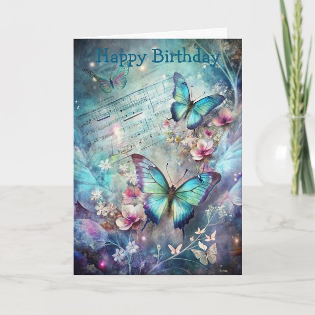 Tarjeta Pretty Blue Butterfly (Anverso)