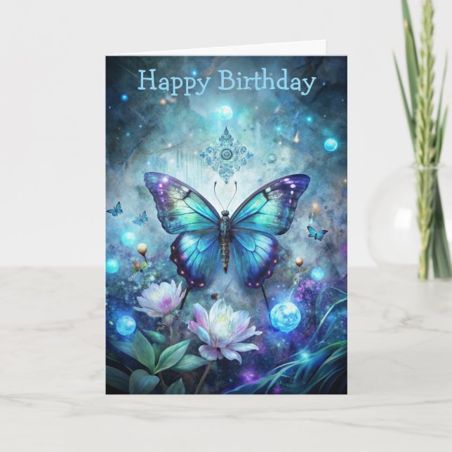 Tarjeta Pretty Blue Butterfly (Anverso)